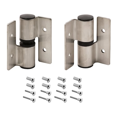 Prime-Line Surface Mounted Hinge Set, RH/IN - LH/OUT, w/Fasteners, Stainless Steel (Single Pack) 658-8237